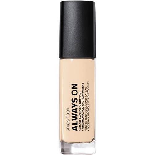 Smashbox always on skin-balancing foundation deals with hyaluronic acid + adaptogens